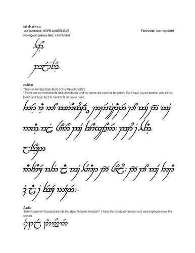 note music apr Tattooed on my day ago a font called Elvish tattoos font