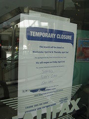 Canary Wharf Halifax closed