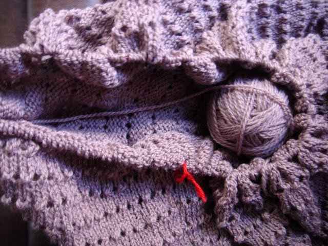 Blanket? perhaps knitting bag?