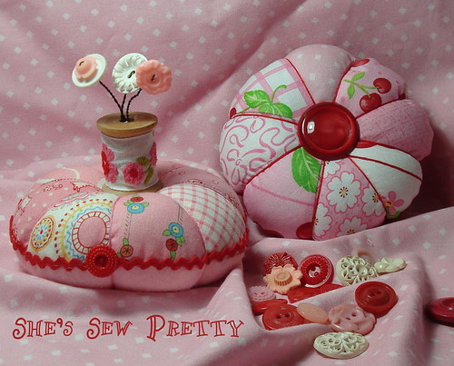 Pink and Red and Buttons! by She'sSewPretty.