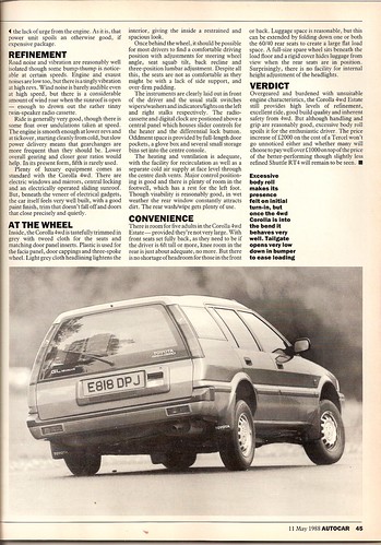 Toyota Corolla 4WD 16v Estate Test 1988 7 by Trigger's Retro Road  Tests!.