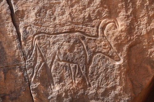 Prehistoric rock engravings, Matkhandoush, Sahara, Libya