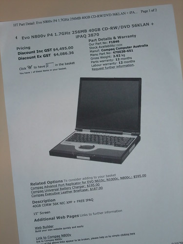 compaq evo n800v. laptop - Compaq Evo N800v