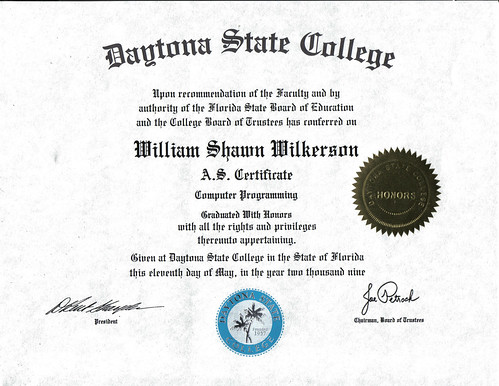 College Certificate Design