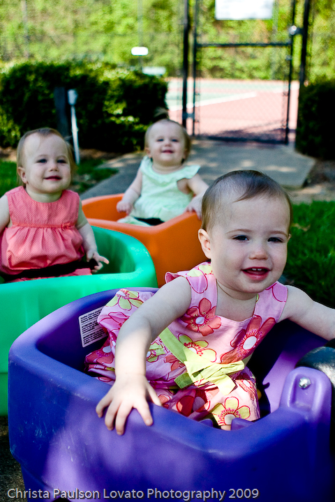 The triplets are 13 months old!