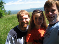 brian, tammy and ian on a hike in asheville