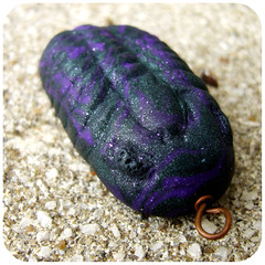 trilobite pendant - green/purple