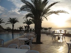 Pool by the Dead Sea at Sunset