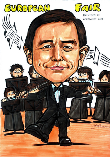 Caricature of a music conductor