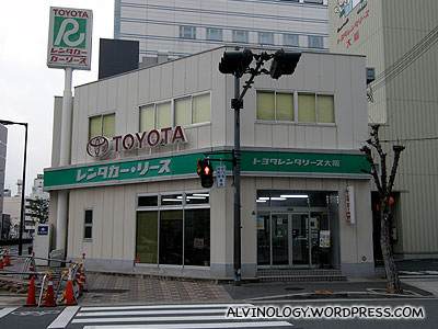 The Toyota car rental place which is walkable from our hotel
