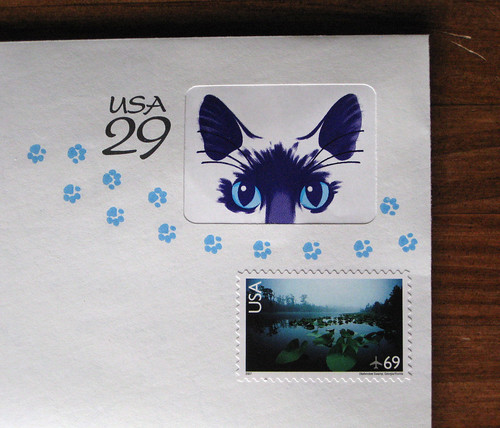 Pre-stamped cat envelope