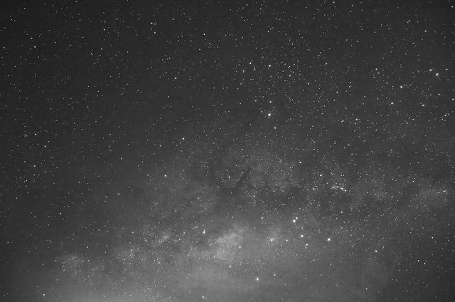 Milky Way over Beris III in BnW