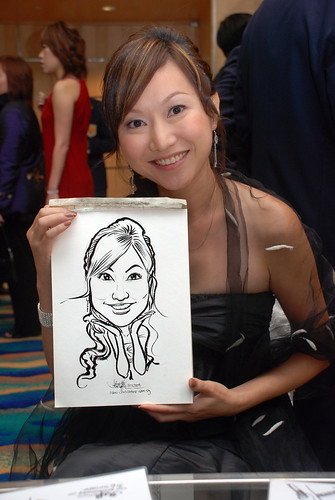 Caricature live sketching for AXA Award Nite 2009 - 5