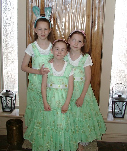 all three in easter dresses