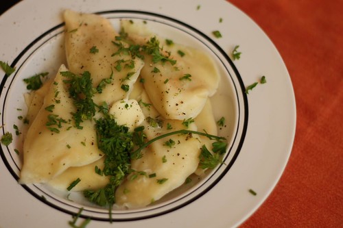 Potato and Cheese Pierogies with Fresh Herbs and Butter