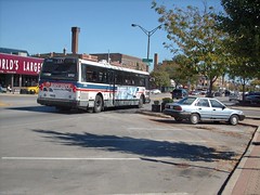 Eastbound CTA Flxible Metro transit bus on Cermak Road. Berwyn Illinois. Early October 2007.