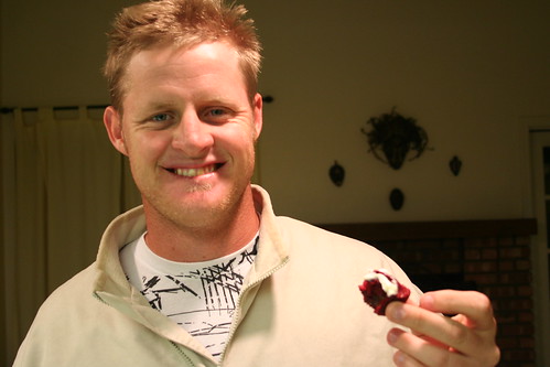 Matt's first red velvet cupcake