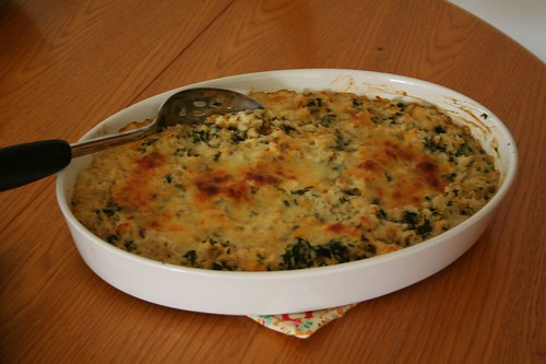 Jackie's rice and spinach dish