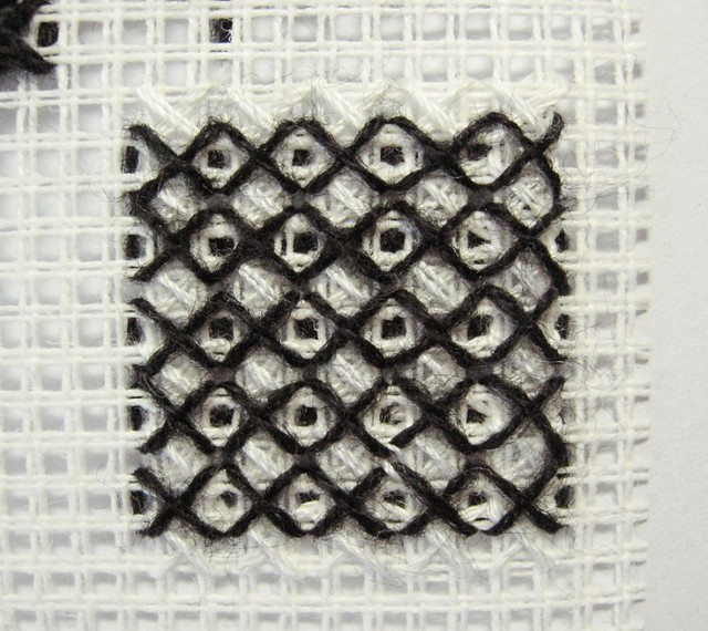Experimenting - black on white stitching