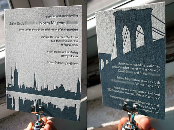 Hand crafted wedding invitation