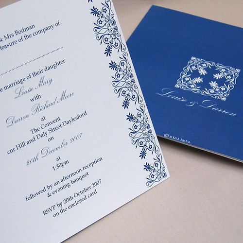 Victoriana blue wedding invitation from mini Moko, Victorian blue wedding invitation, wedding invitation idea, wedding invitation sample, wedding invitation, flowers, photos