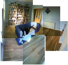 Our new floor and bookshelves