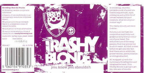 BrewdDog Trashy Blonde label