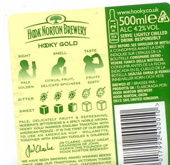 Hook Norton Hooky Gold back label