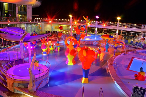 Independence of the Seas H20 Zone at Night