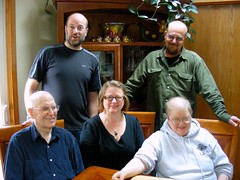Me with some of the cool white heterosexuals in my life: my dad, brothers, and sister, April 2009. No wonder Im not a lesbian separatist!