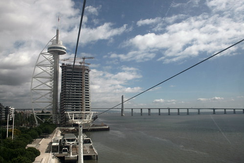 Lisbon Day 4 07 Parque Das Nacoes Torre and Ponte Vasco da Gama from cable car