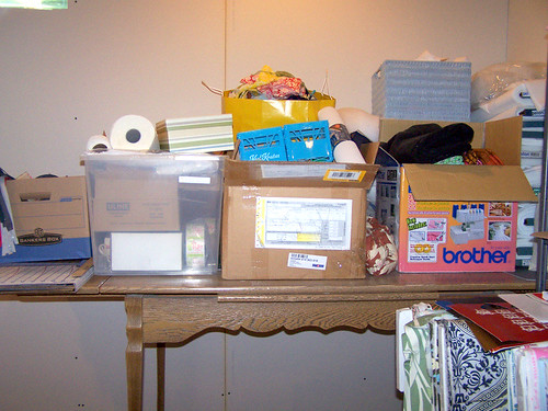 Craft Room stuff protected from the floods