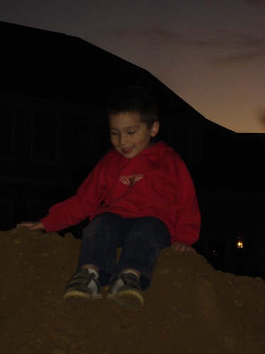 Mason on a dirt mound