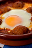 Baked Eggs with Stewed Tomatoes and Meatballs© by Haalo
