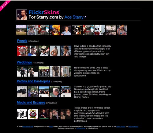 With Black Background. FlickrSkins Section with Black