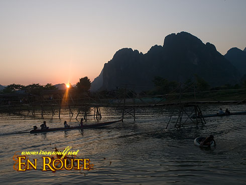 Vang Vieng River and Karst Sunset