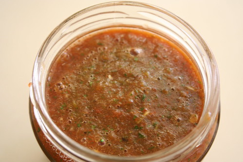 Homemade spicy salsa