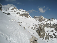 Verso cima Puez Est, scialpinismo in Dolomiti