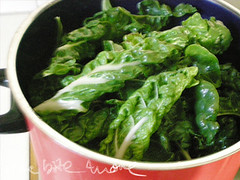 spinach in a pot