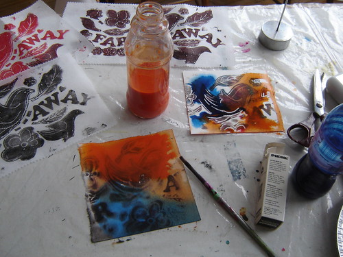 Printing and painting.