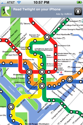 Washingon DC Metro Map on my iPhone