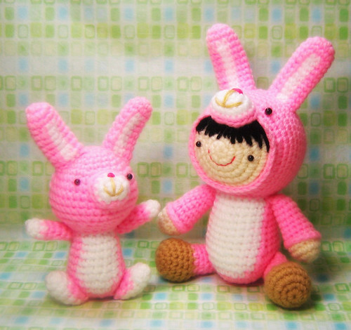 Girl in a Bunny Suit and Her Pet Crochet Pattern
