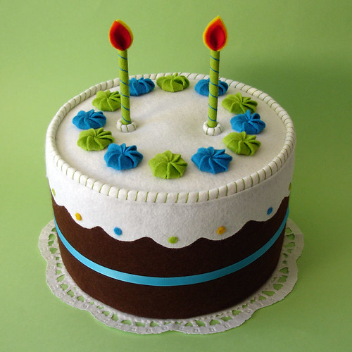 Life-size felt birthday cake (happy 2nd birthday!)