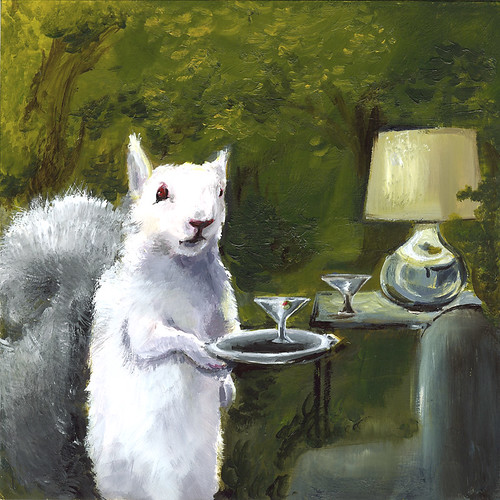 Squirrel Art-martini,animal art-Amber Alexander