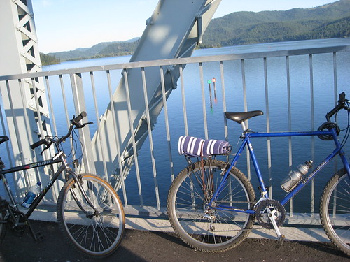 bikes on the rail to trail bridge