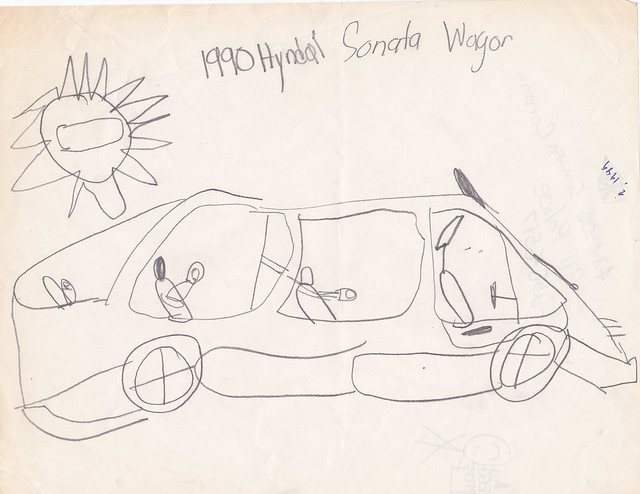 car station childhood pencil wagon child drawing fantasy futurism 1989 hyundai futuristic sonata
