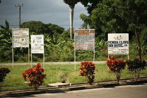 hotel signboards outside the airport