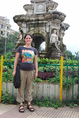 Cecilia before the Flora Fountain