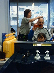head shaving @ kawamura with tonchan