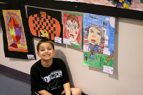 Jack poses with his self-portrait